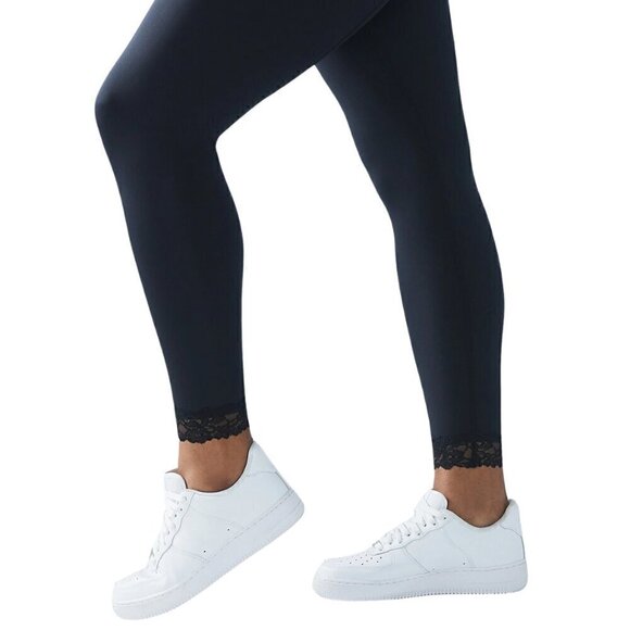 Savage X Fenty NWT Hotline Lace-Trimmed High-Waist Legging, Black Caviar 2X - Picture 2 of 13